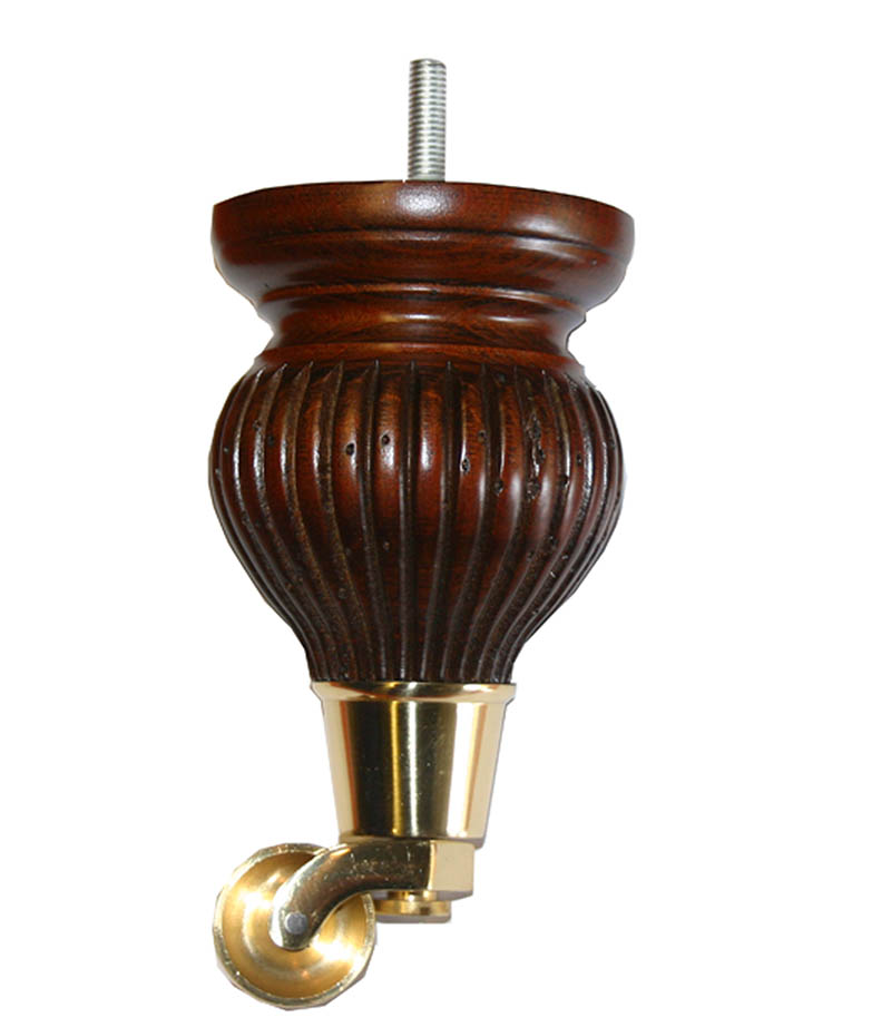 Catherine Reeded Wooden Furniture Legs with Castors
