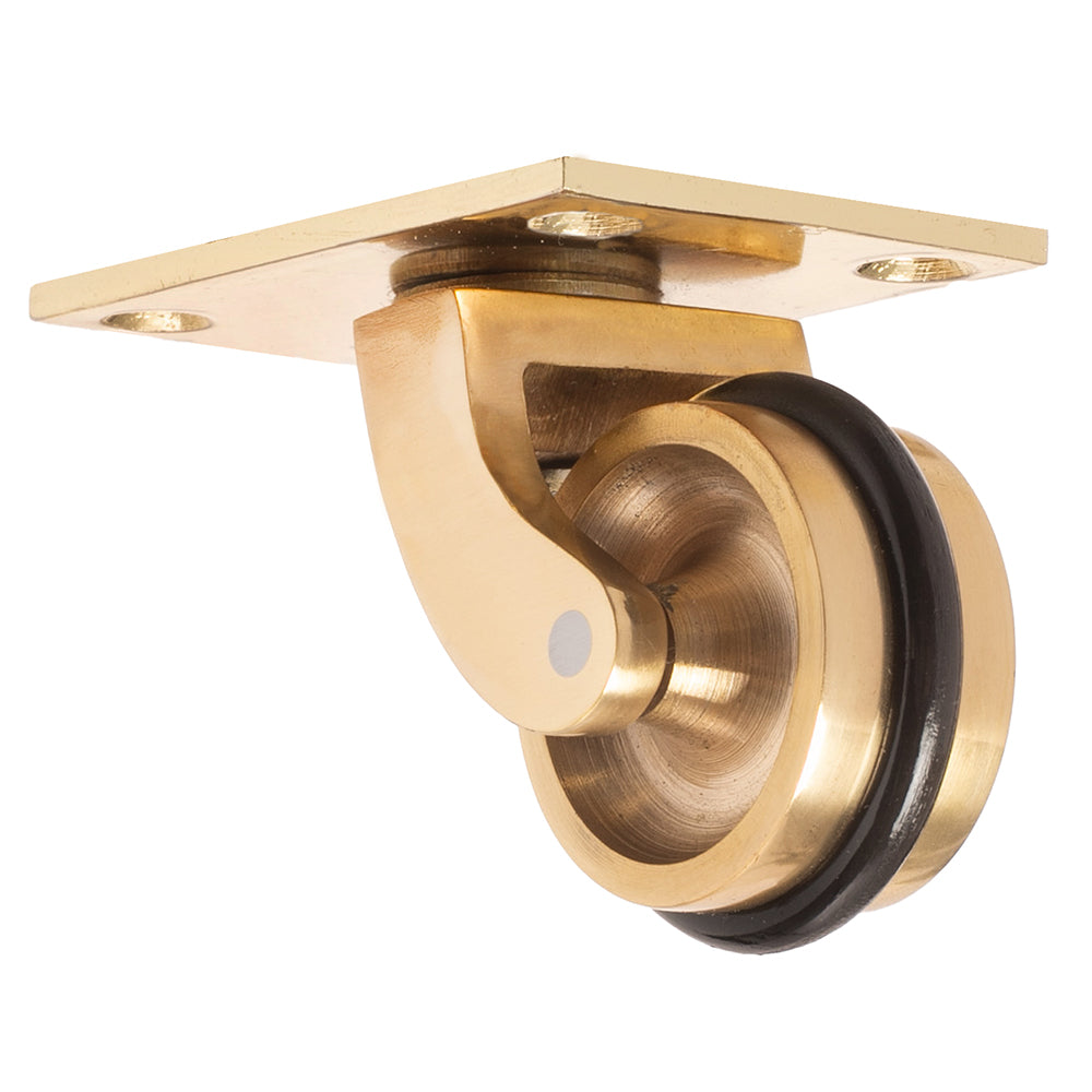 Brass Castor Universal Plate with Rubber Tyre