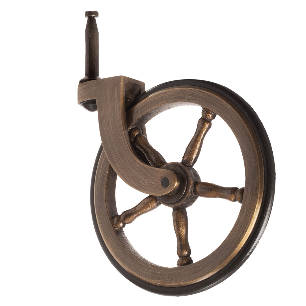 Roulette de cou de poignée de roue de wagon antique avec pneu en caoutchouc