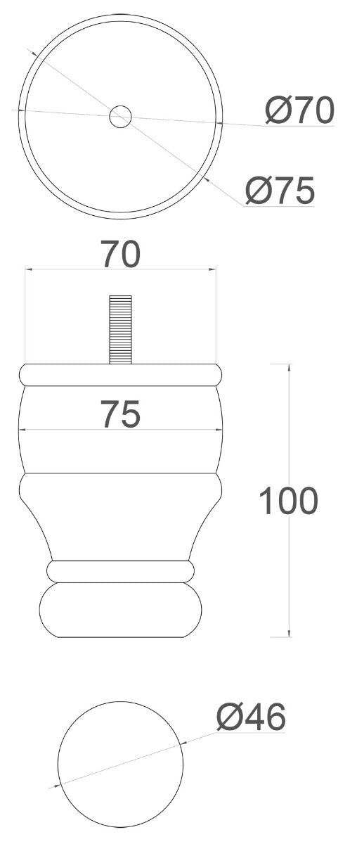 Thea Detailed Wooden Furniture Legs